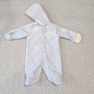 First Impressions Light Blue Suede Snowsuit